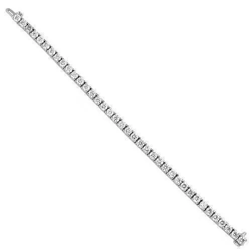 14K White Solid Gold Womens Diamond Tennis Bracelet 10.77Ctw