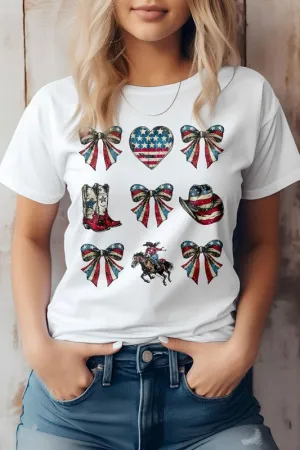 4th of July Coquette Western Graphic Tee