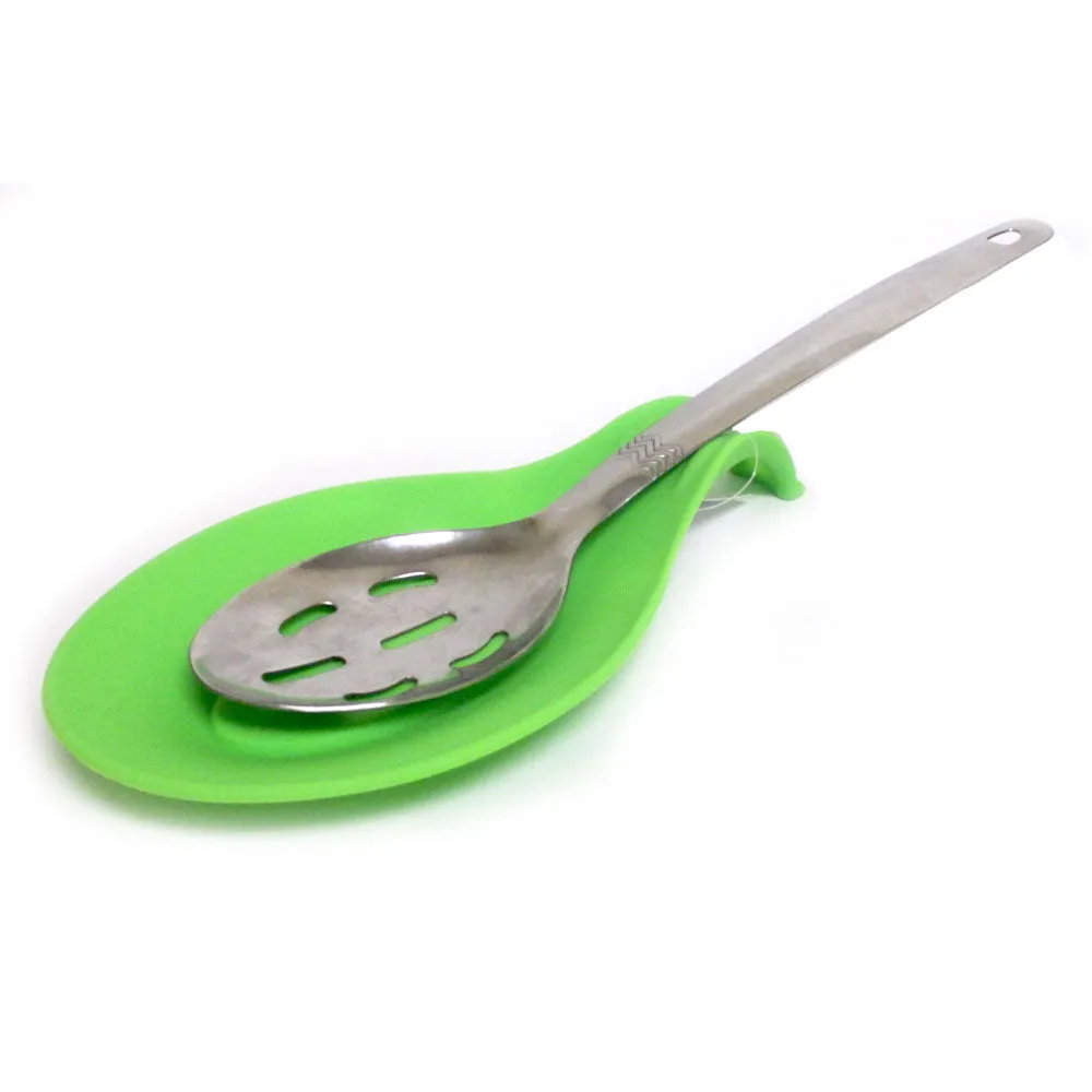 6 Heat Resistant Silicone Spoon Rest Kitchen Utensil Spatula Holder Cooking Tool