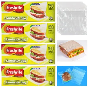 600 Ct Value Packs Sandwich Bags Fold Top Food Storage Snack Reusable BPA Free