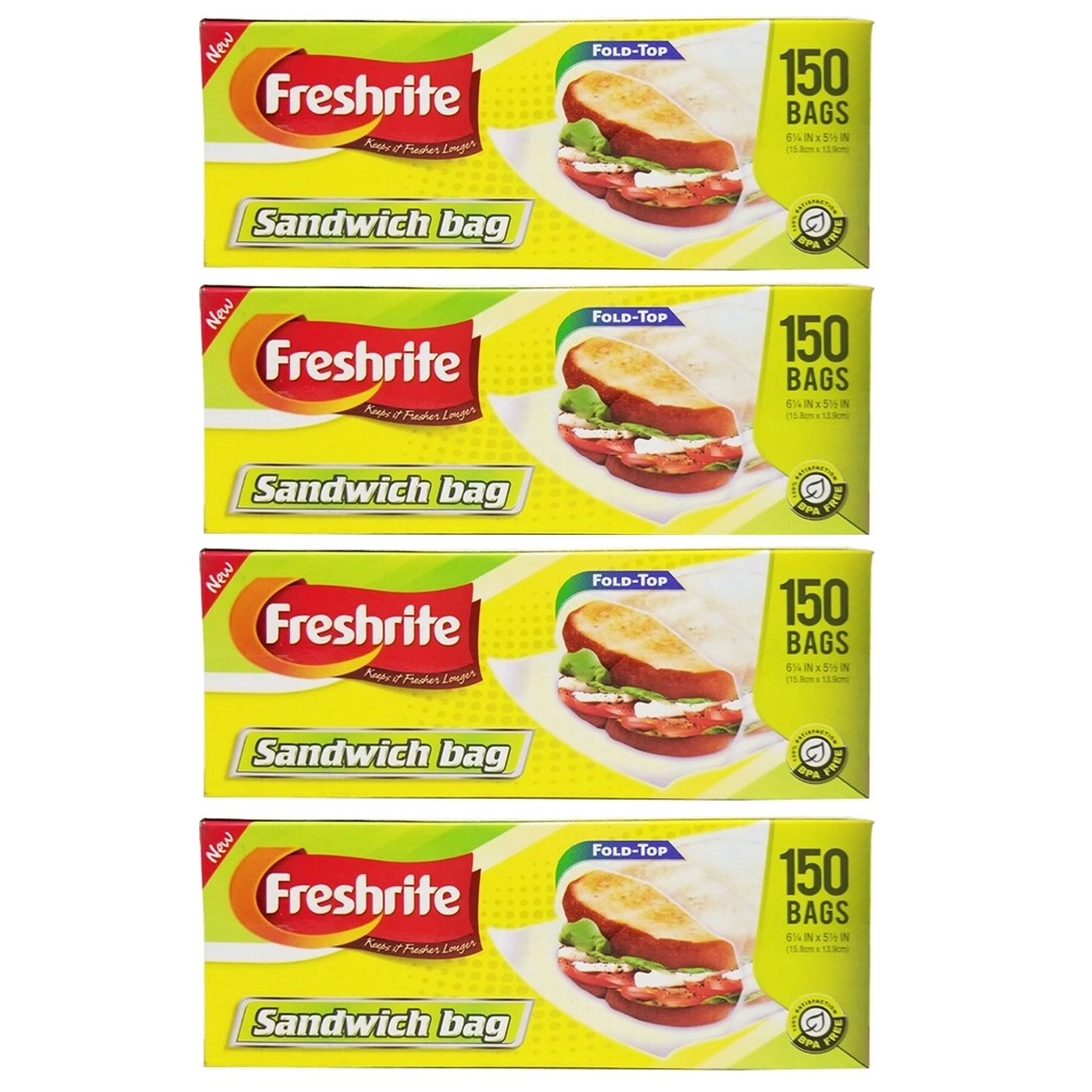 600 Ct Value Packs Sandwich Bags Fold Top Food Storage Snack Reusable BPA Free