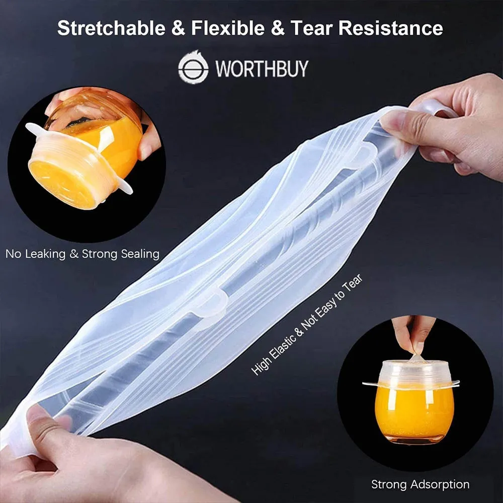 6Pieces Adaptable Lid Silicone Cover