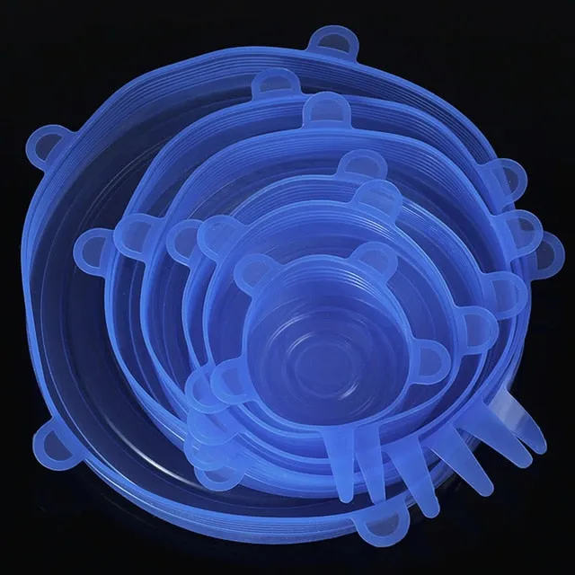 6Pieces Adaptable Lid Silicone Cover