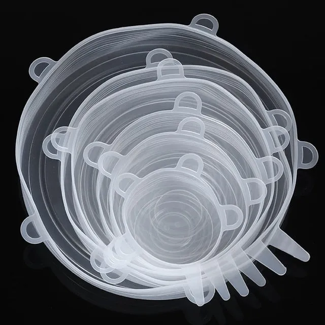 6Pieces Adaptable Lid Silicone Cover