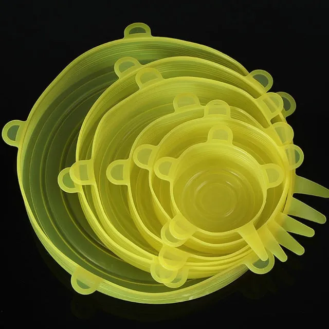 6Pieces Adaptable Lid Silicone Cover