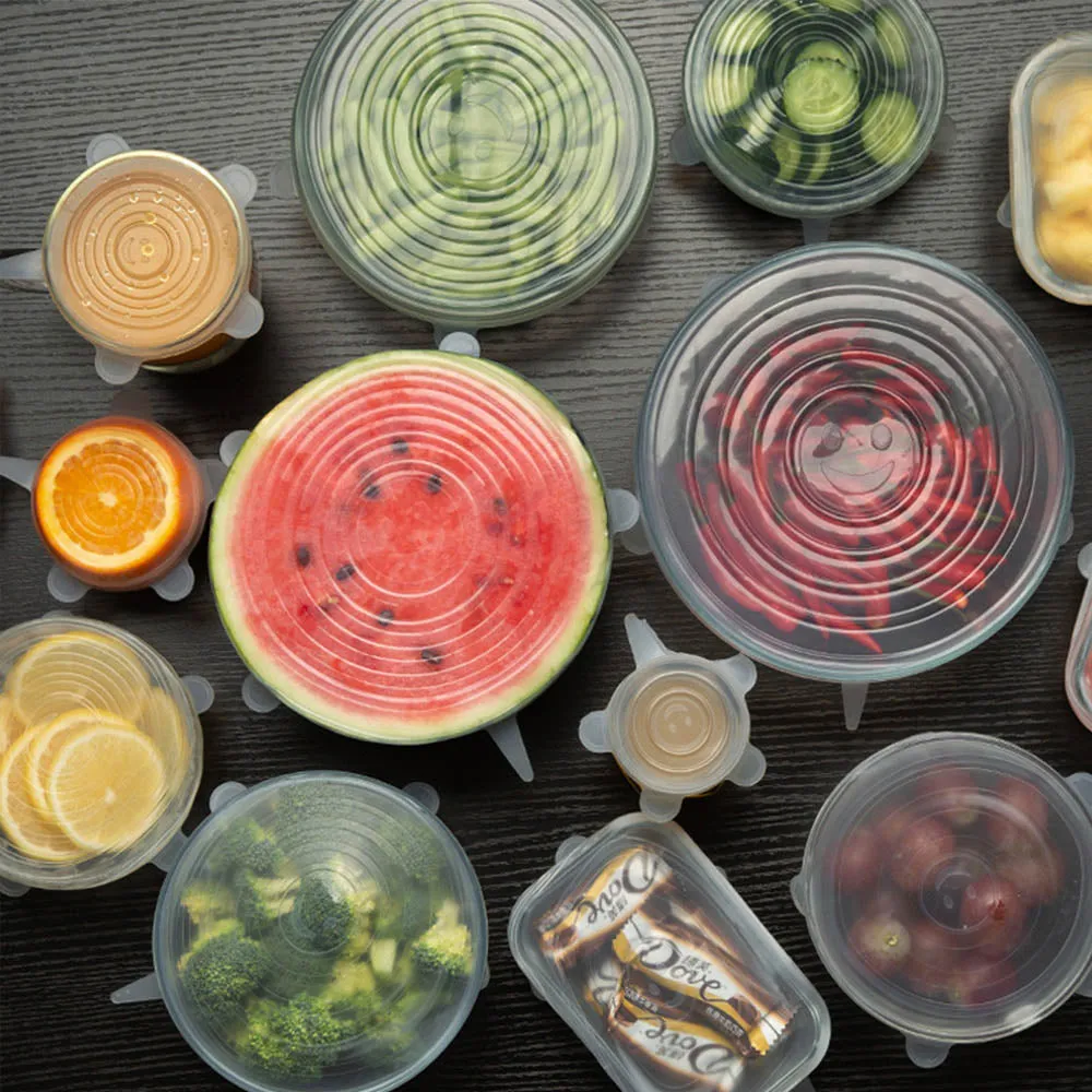 6Pieces Adaptable Lid Silicone Cover