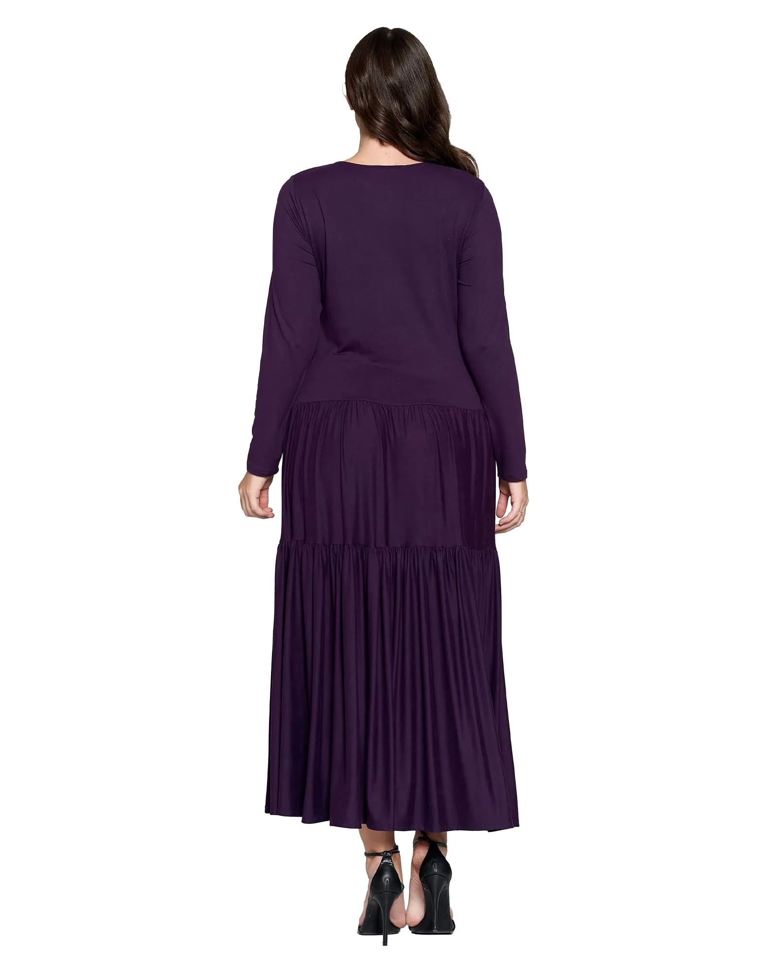 Alice Tiered Maxi Dress | Eggplant