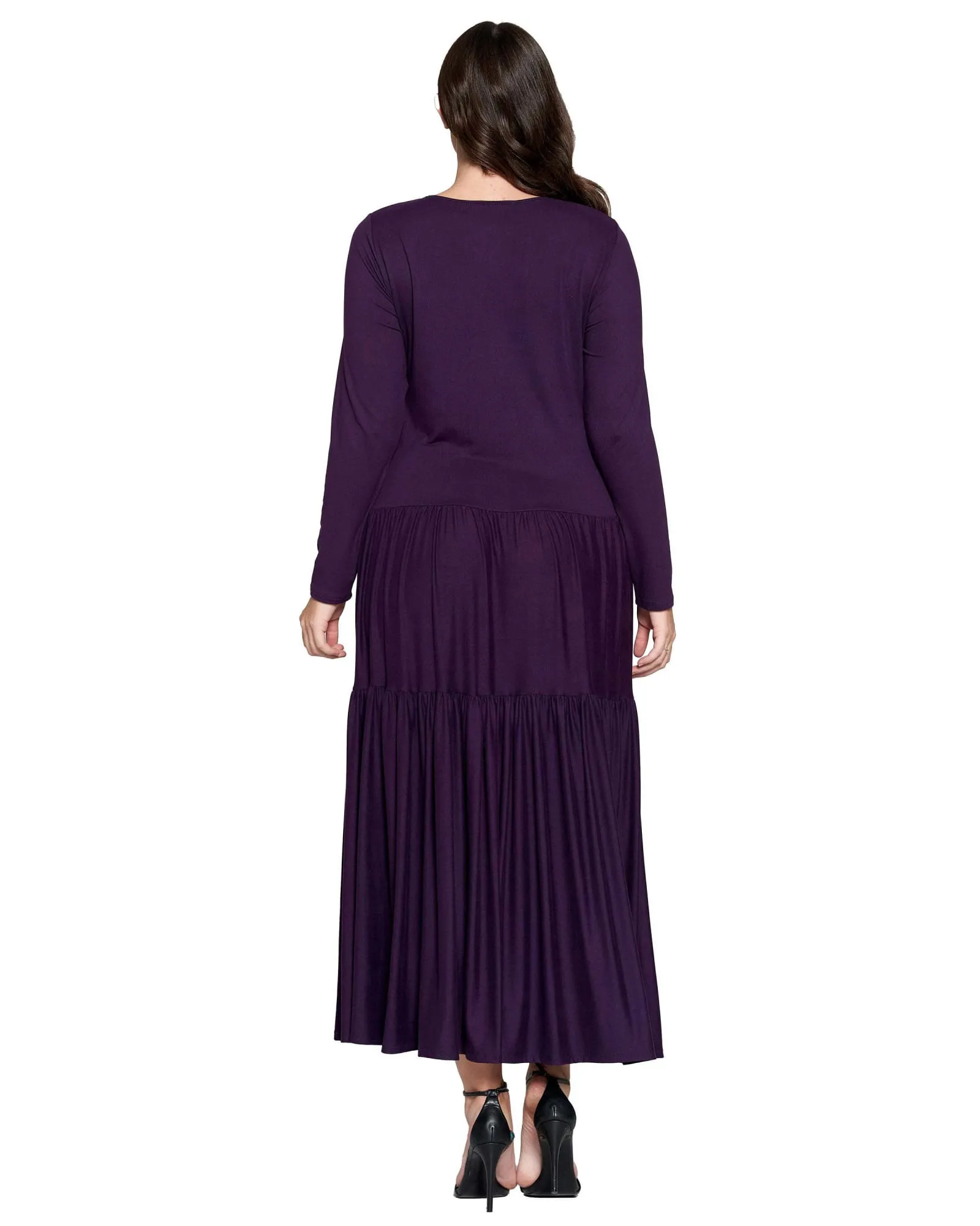 Alice Tiered Maxi Dress | Eggplant