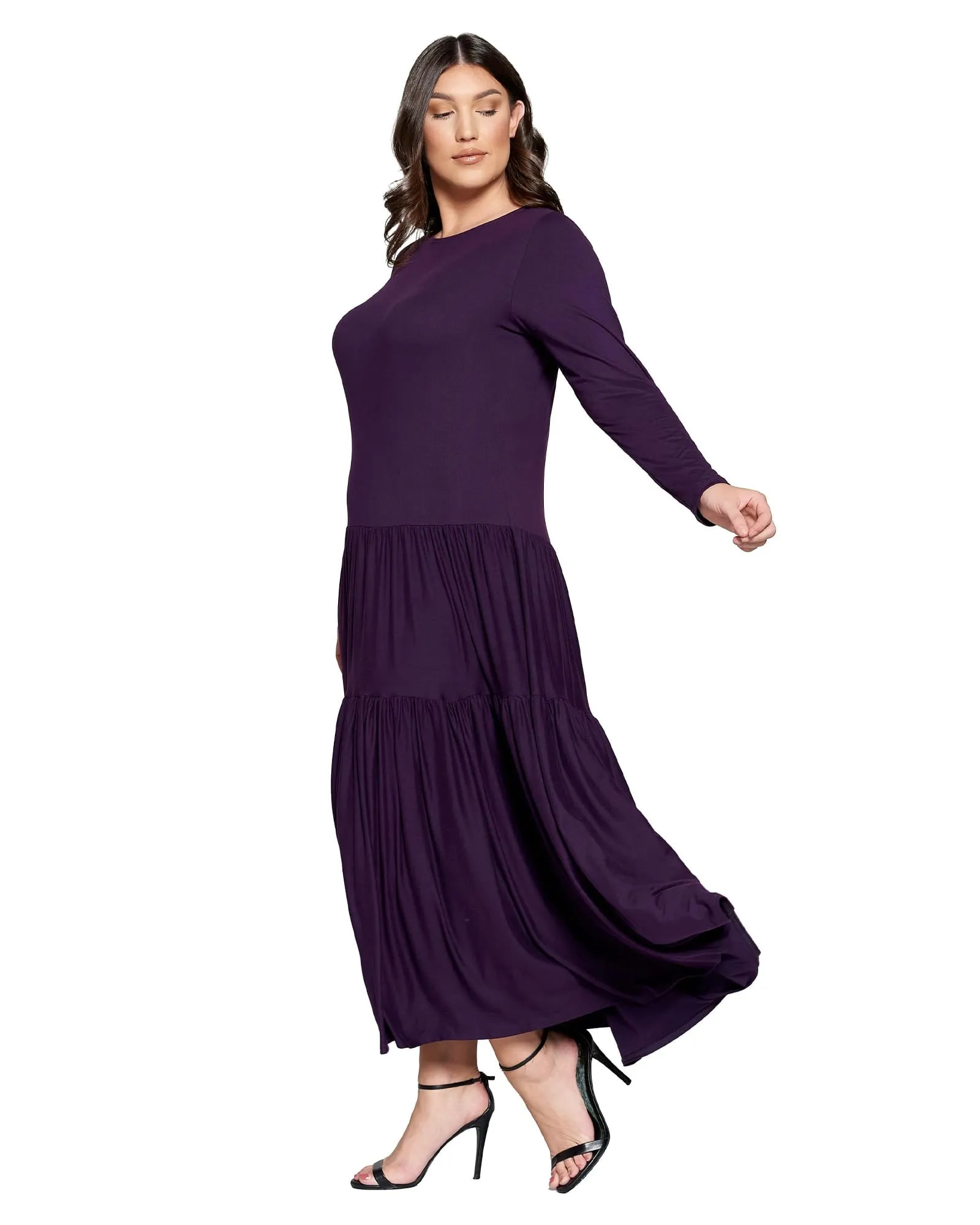 Alice Tiered Maxi Dress | Eggplant