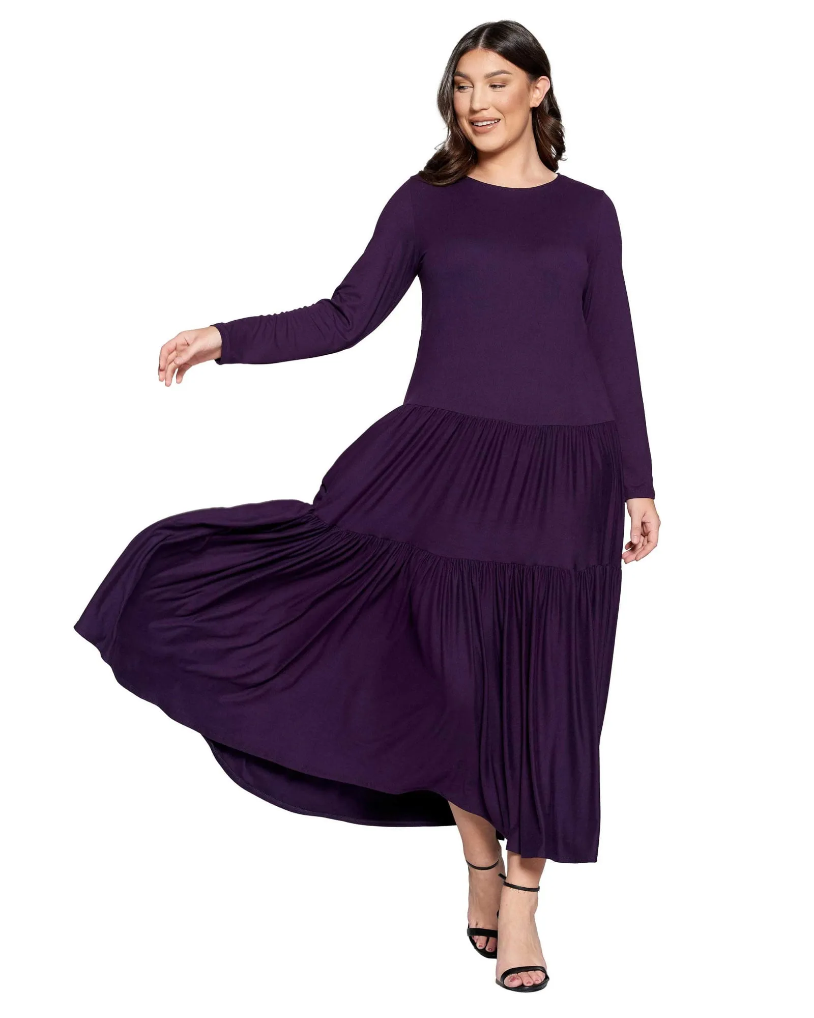 Alice Tiered Maxi Dress | Eggplant