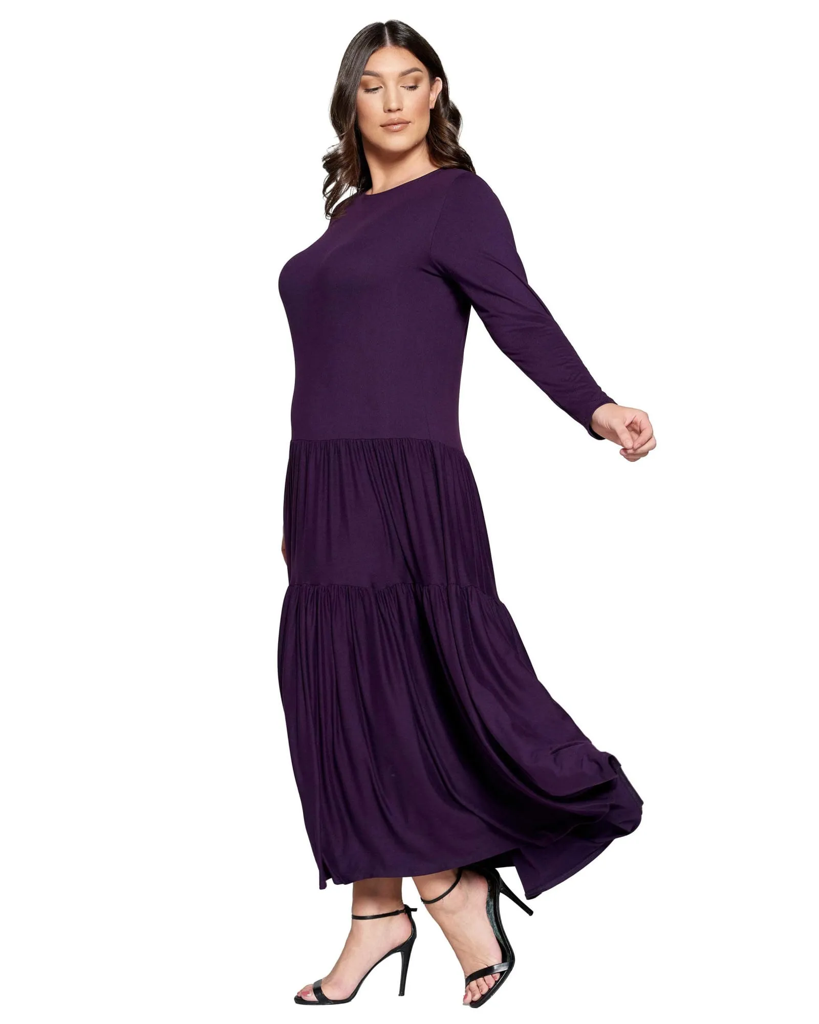 Alice Tiered Maxi Dress | Eggplant