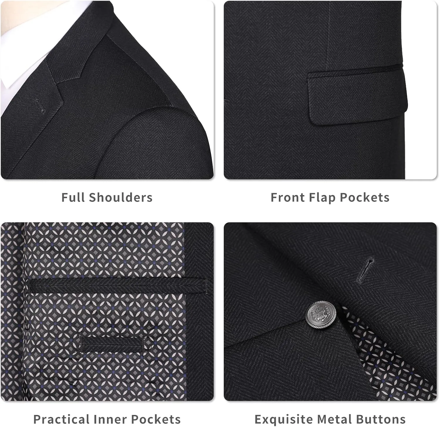 AMY ZHU Men's Sport Coat Knit Classic Fit Blazer Single Breasted 2 Button Notch Lapel Suit Jacket for Daily