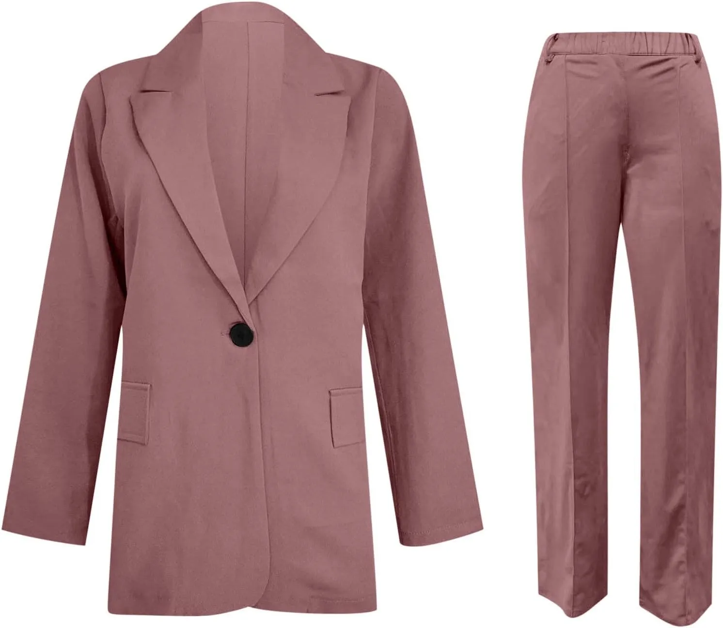 Aniywn Blazer Sets Women 2 Piece Outfits Plus Size Women Business Casual Sets Dressy Blazer Jackets Straight Leg Pants Suits
