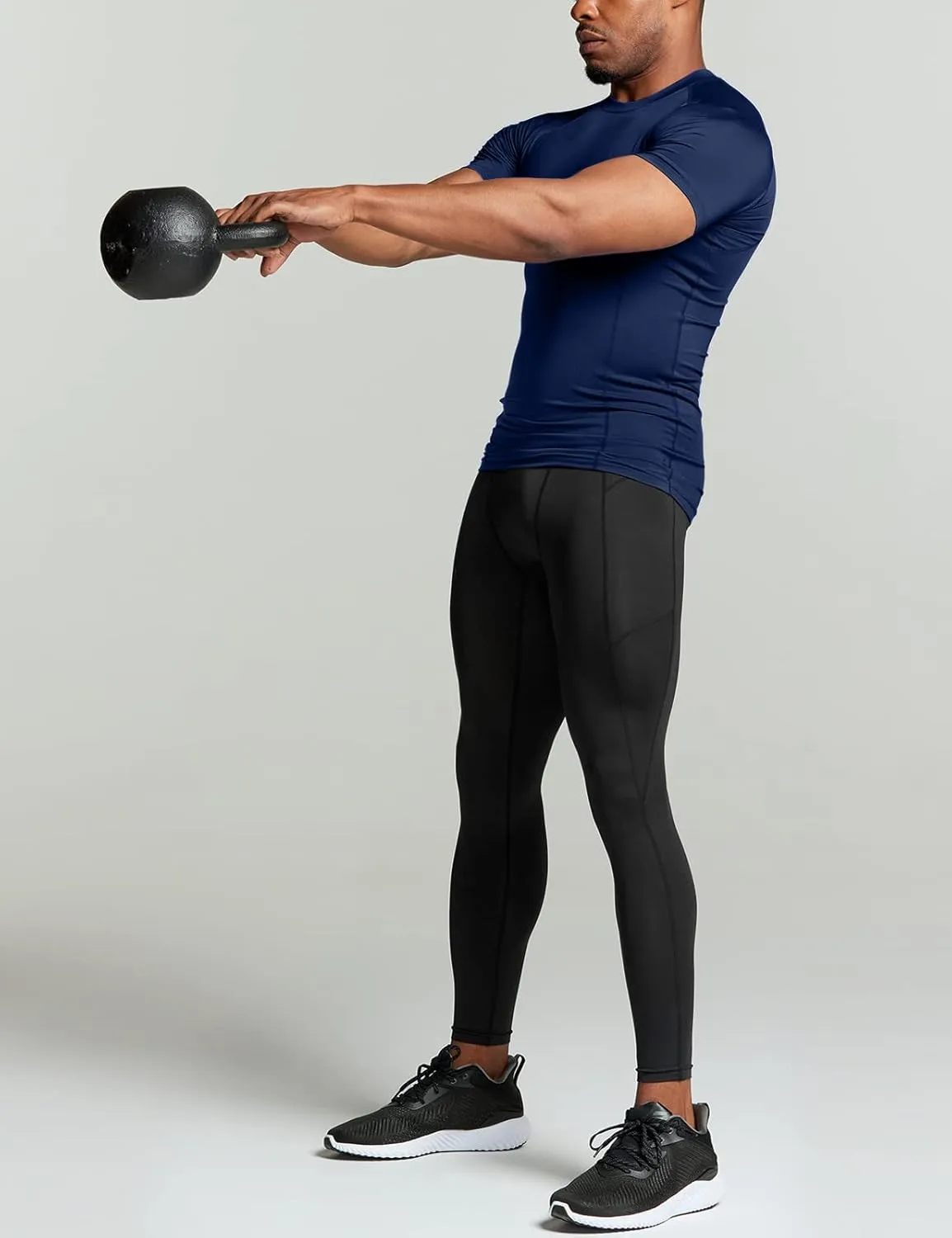 ATHLIO Men's Cool Dry Short Sleeve Compression Shirts, Sports Baselayer T-Shirts Tops, Athletic Workout Shirt