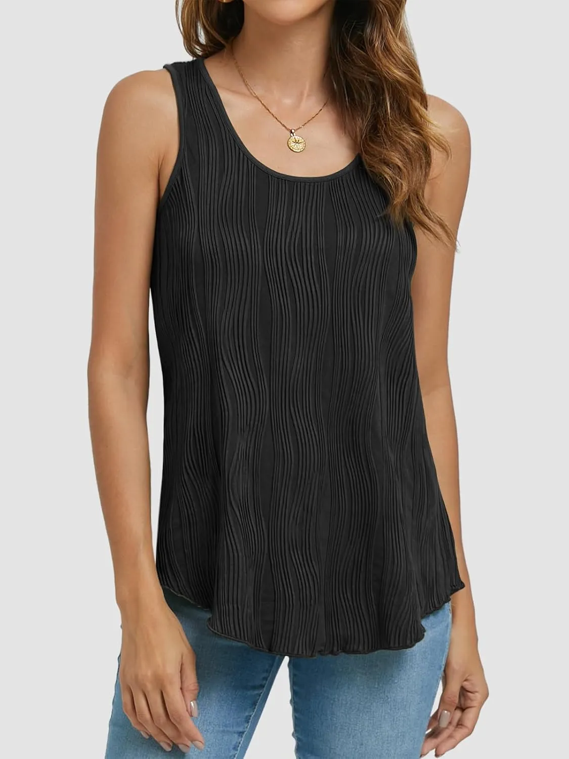 ATHMILE Women's Dressy Business Casual Tank Tops Summer Sleeveless Trendy Spring Blouses Flowy Work Shirts