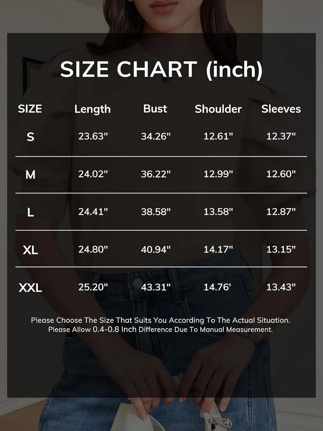 ATHMILE Women's Puff Short Sleeve Sweater Tops 2025 Spring Summer Trendy Casual T Shirts Blouses