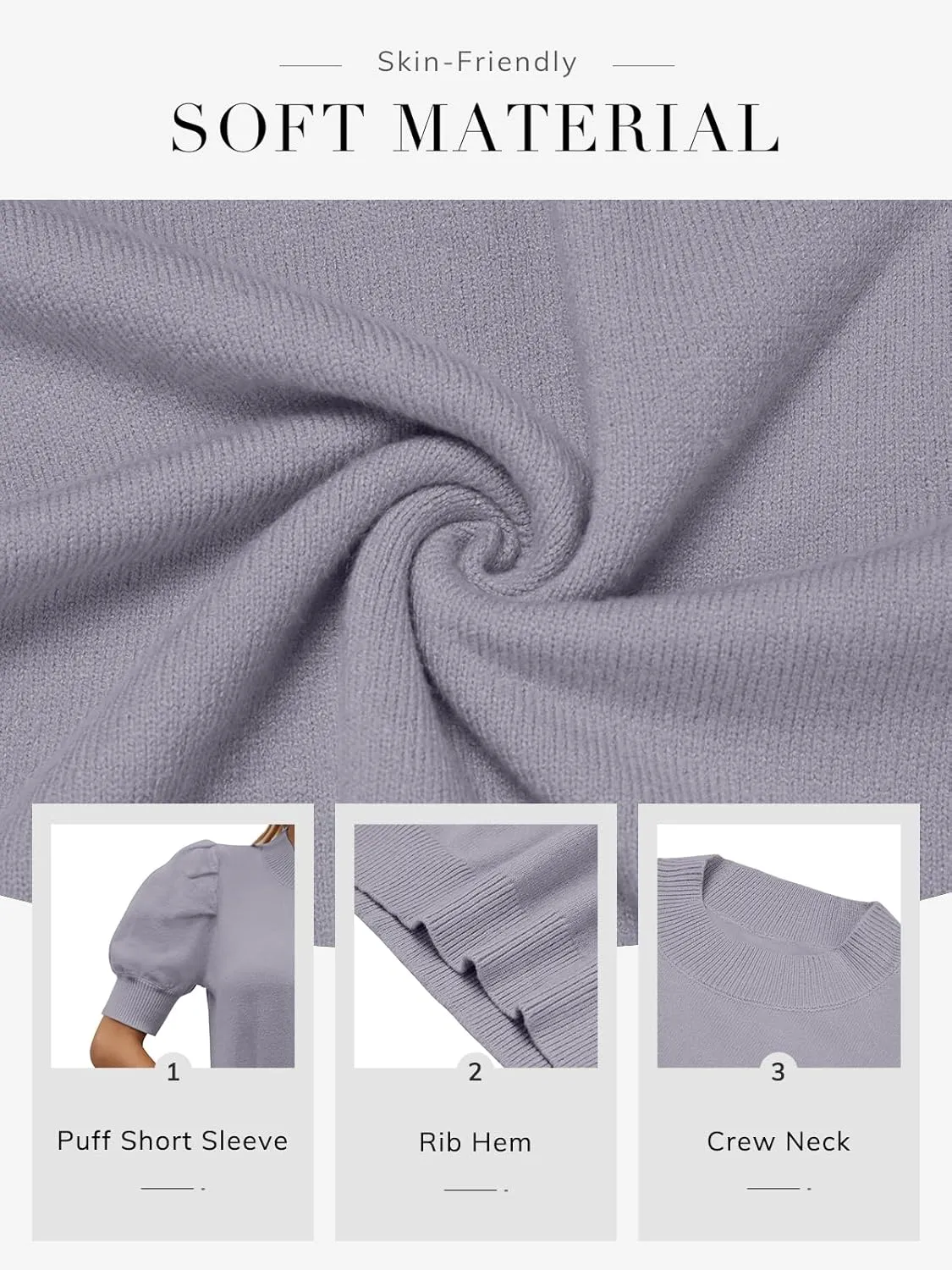 ATHMILE Women's Puff Short Sleeve Sweater Tops 2025 Spring Summer Trendy Casual T Shirts Blouses