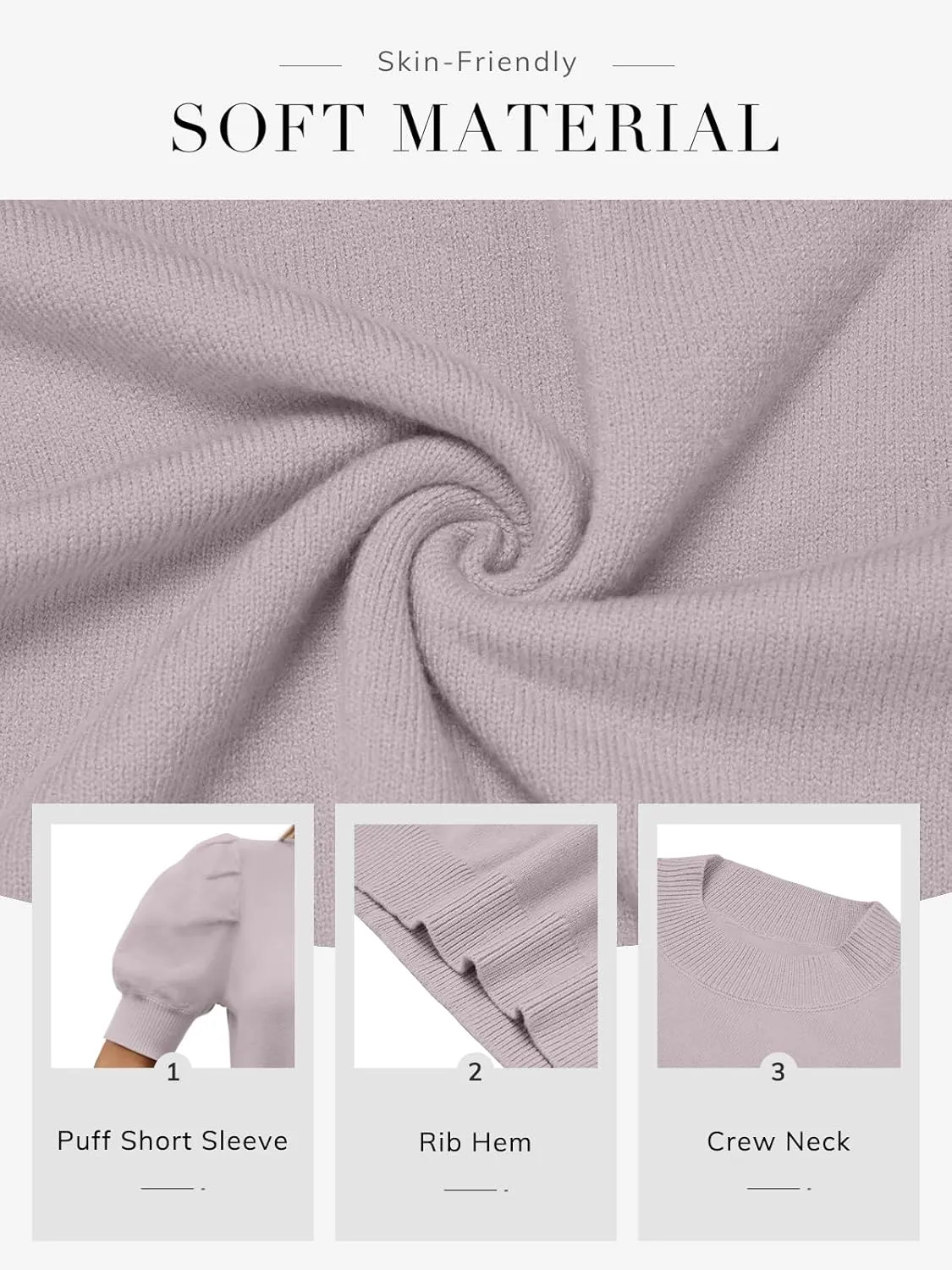 ATHMILE Women's Puff Short Sleeve Sweater Tops 2025 Spring Summer Trendy Casual T Shirts Blouses