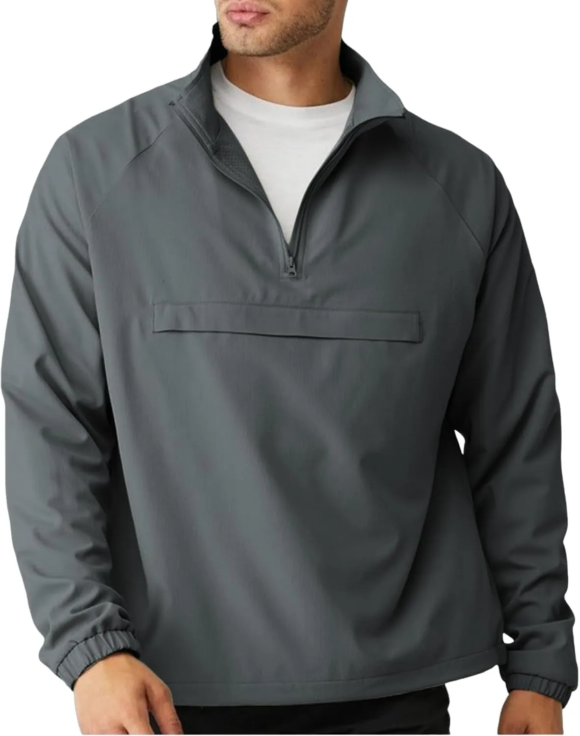 Aulemen Men's Casual Quarter Zip Pullover-Athletic Lightweight Jackets Hiking Golf for Men Mock Neck with Pockets