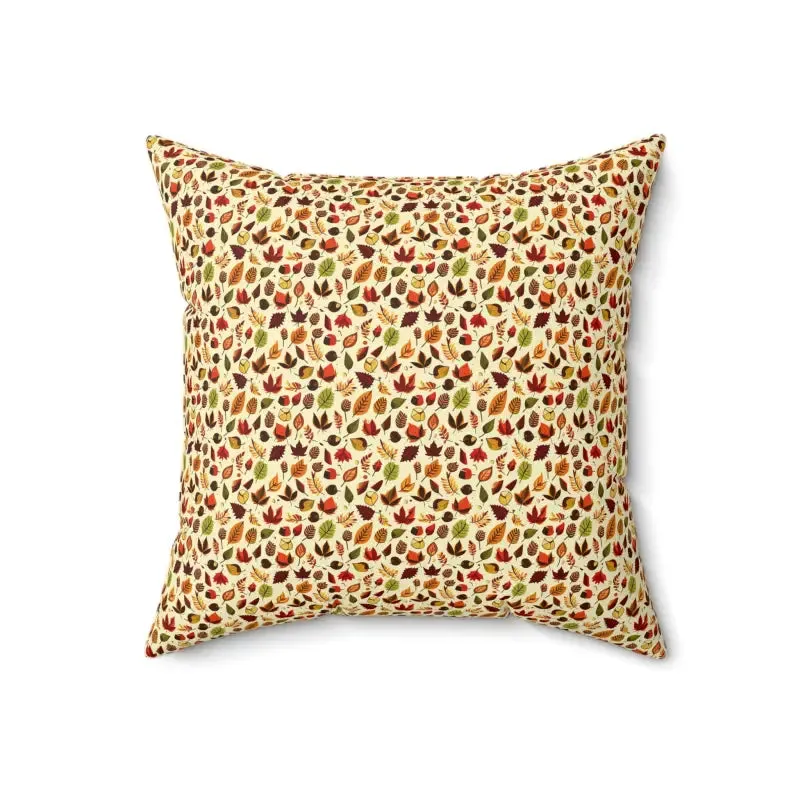 Autumn Leaves Pattern Polyester Square Pillow