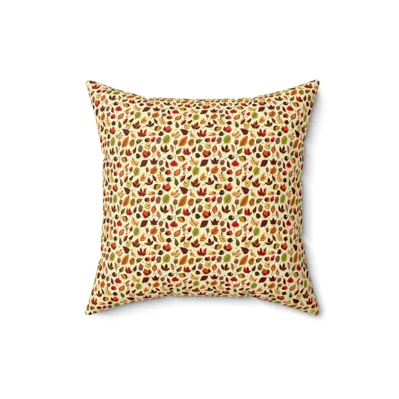 Autumn Leaves Pattern Polyester Square Pillow