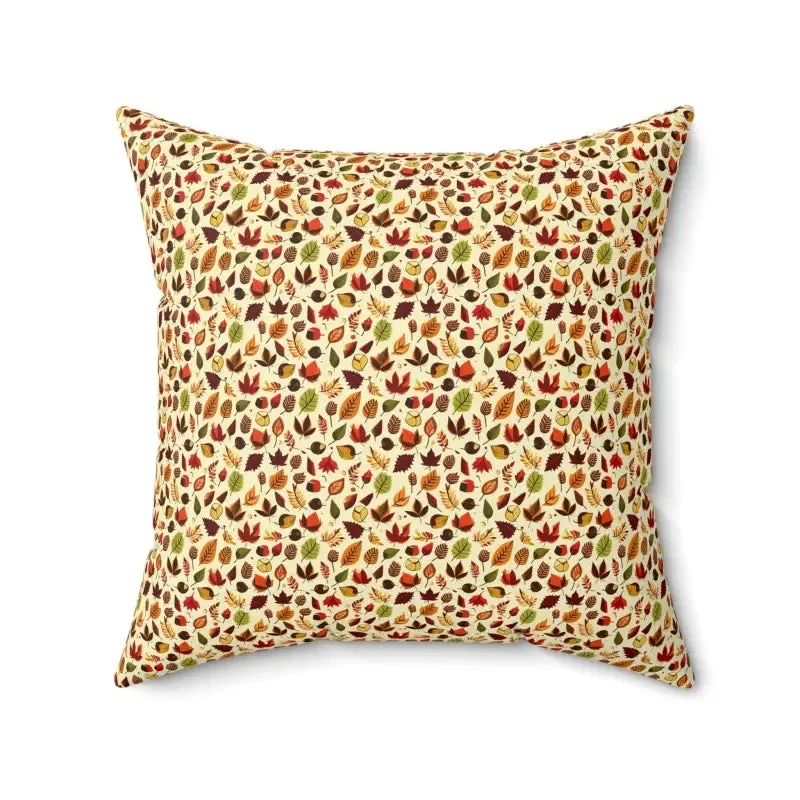 Autumn Leaves Pattern Polyester Square Pillow
