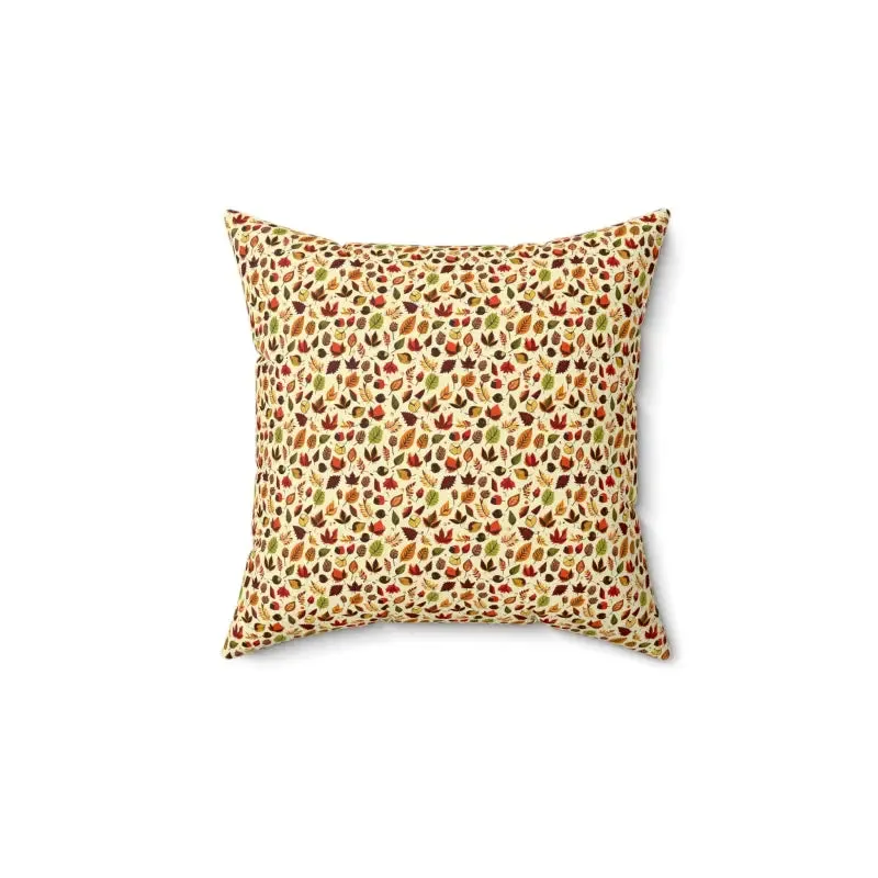 Autumn Leaves Pattern Polyester Square Pillow