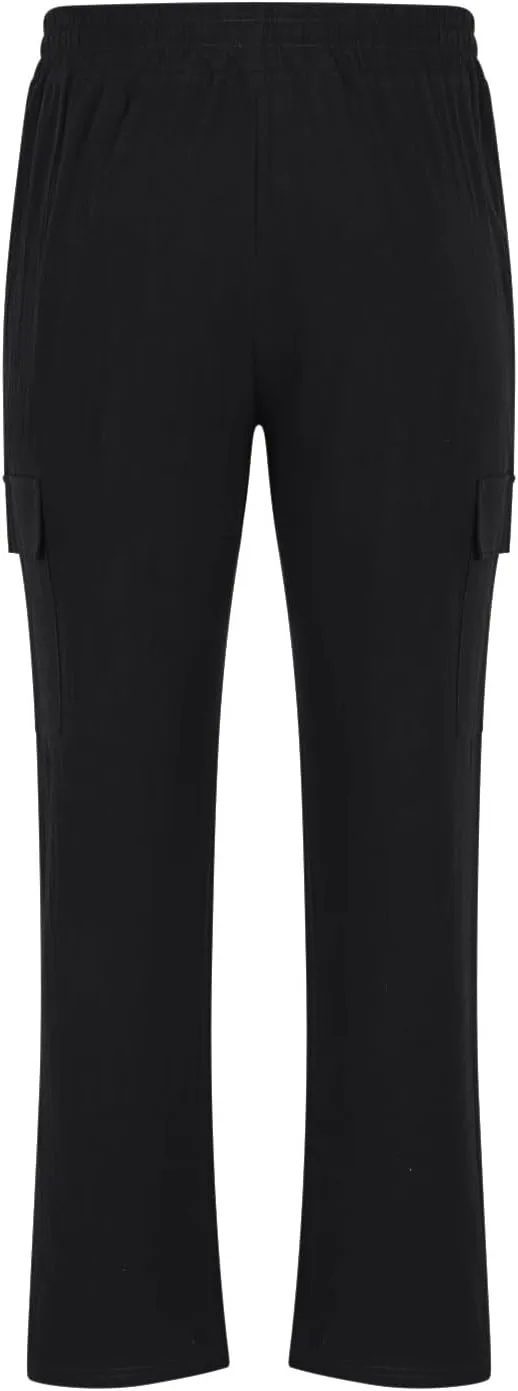 Aymnlox Mens Casual Chino Pants Solid Fall Athletic Workout Drawstring Trousers Baggy Wide Leg Straight Fit Pants with Pocket