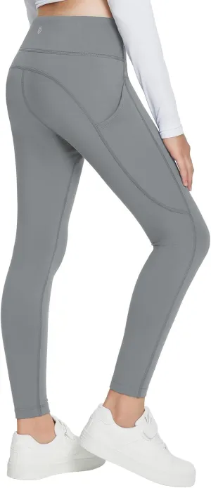 baleaf Girls Fleece Lined Leggings Athletic Yoga Pants Thermal Dance Tights Pockets Winter Running