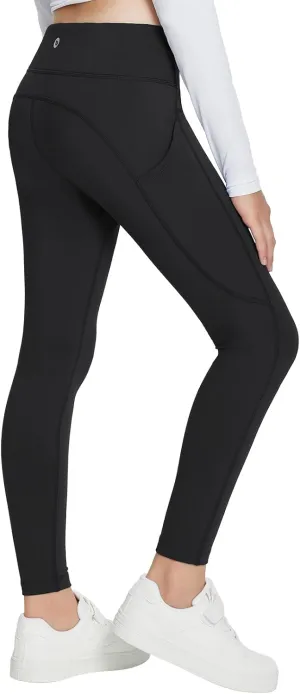 baleaf Girls Fleece Lined Leggings Athletic Yoga Pants Thermal Dance Tights Pockets Winter Running