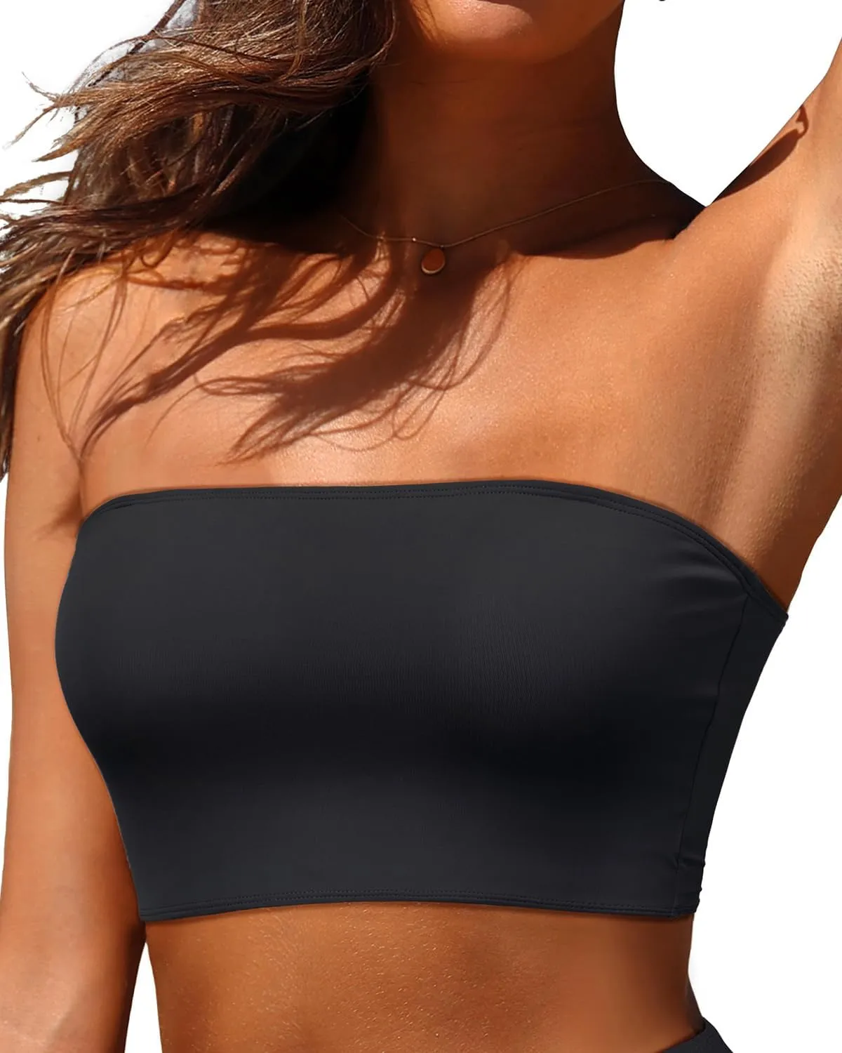 Bandeau Bikini Tops for Women - Strapless Swim Top Bathing Suit Tube Swimsuit Tops
