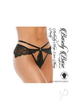 Barely B Butterfly Strap Thong Black