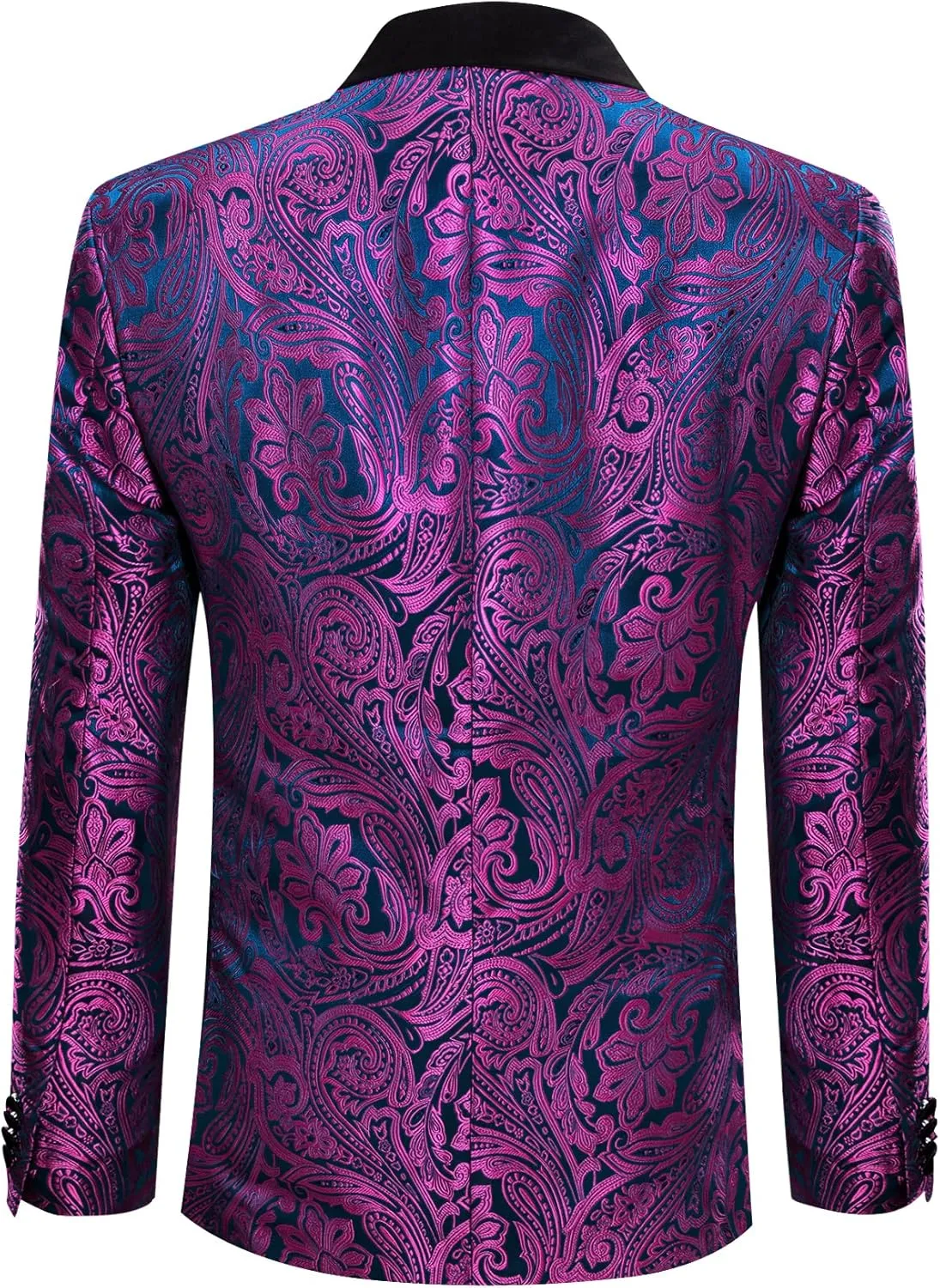 Barry.Wang Blazer for Men Paisley Sport Coat Lightweight Suit Jacket Regular Tuxedo Flower Mardi Gras Carnival Gift