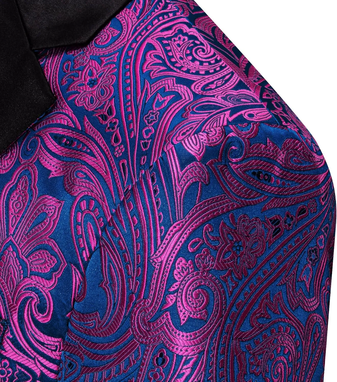 Barry.Wang Blazer for Men Paisley Sport Coat Lightweight Suit Jacket Regular Tuxedo Flower Mardi Gras Carnival Gift