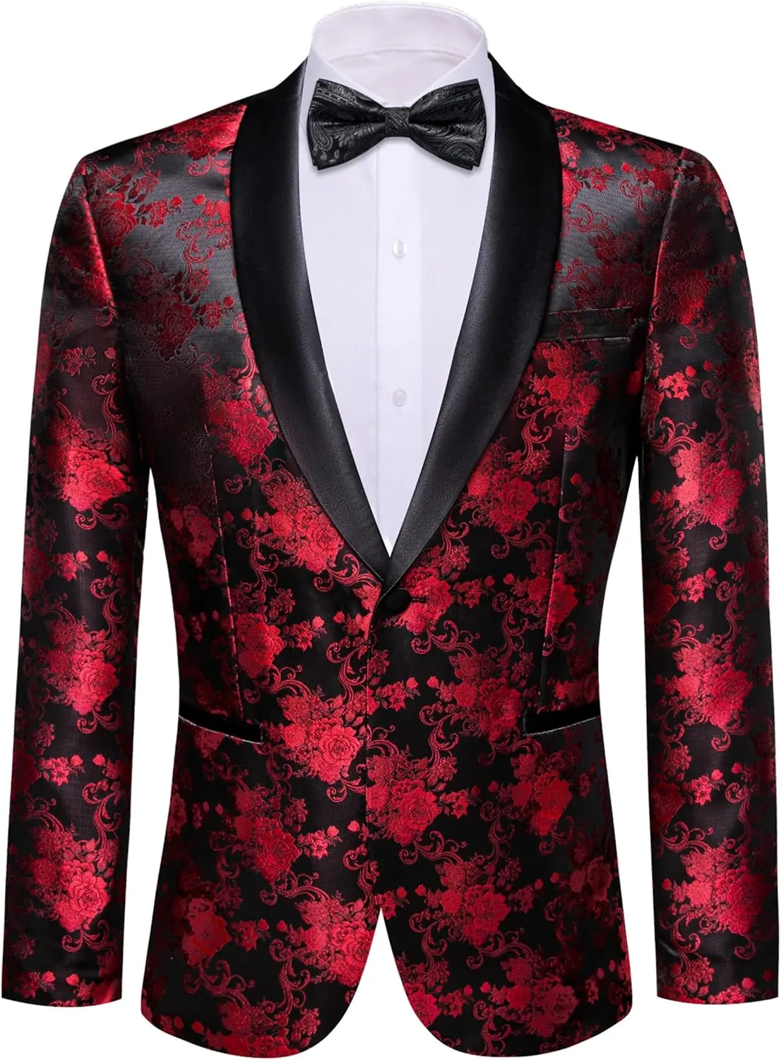 Barry.Wang Blazer for Men Paisley Sport Coat Lightweight Suit Jacket Regular Tuxedo Flower Mardi Gras Carnival Gift
