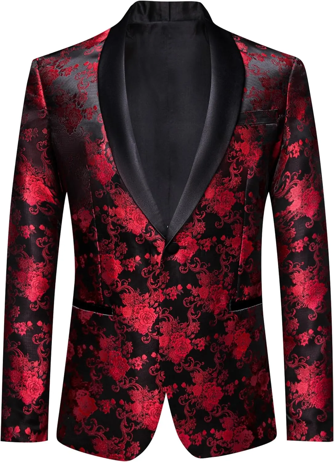 Barry.Wang Blazer for Men Paisley Sport Coat Lightweight Suit Jacket Regular Tuxedo Flower Mardi Gras Carnival Gift