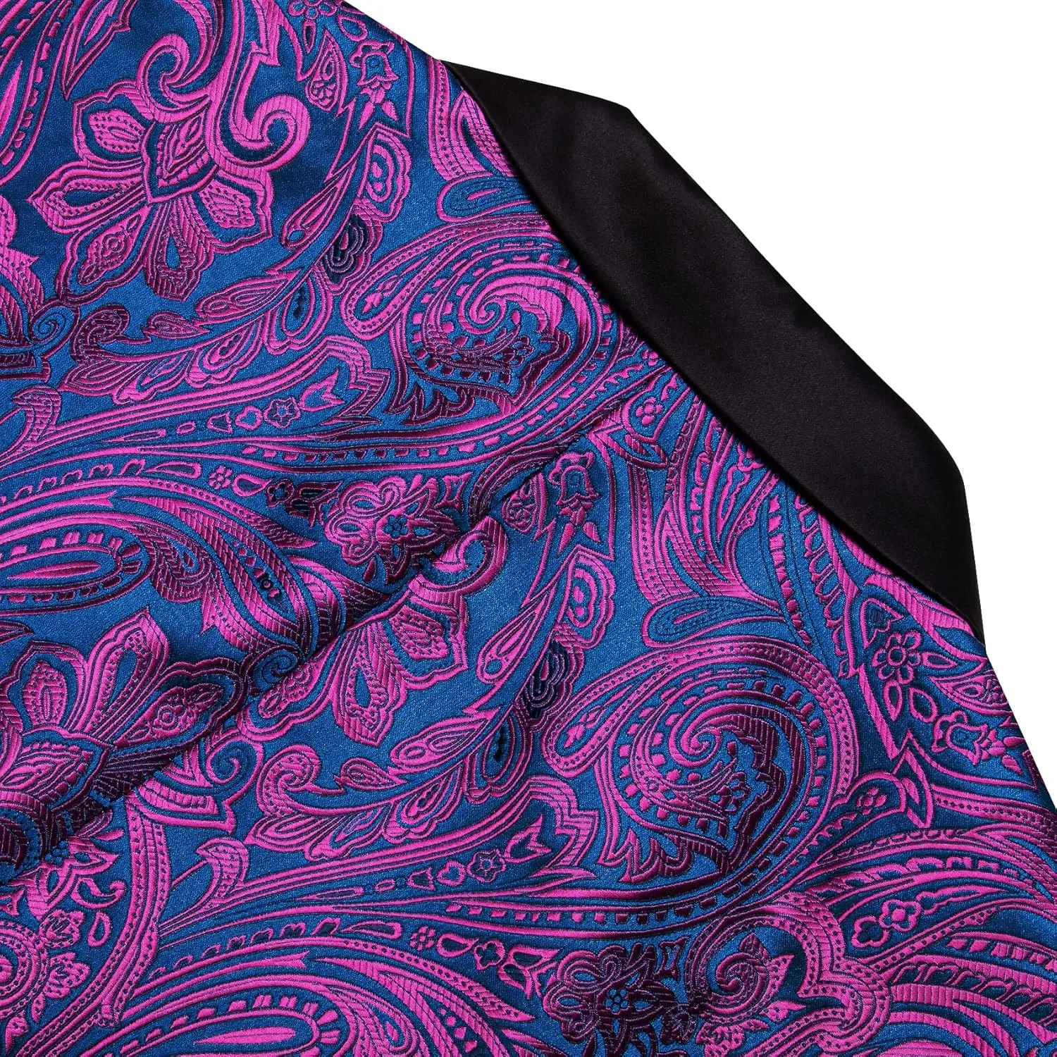 Barry.Wang Blazer for Men Paisley Sport Coat Lightweight Suit Jacket Regular Tuxedo Flower Mardi Gras Carnival Gift