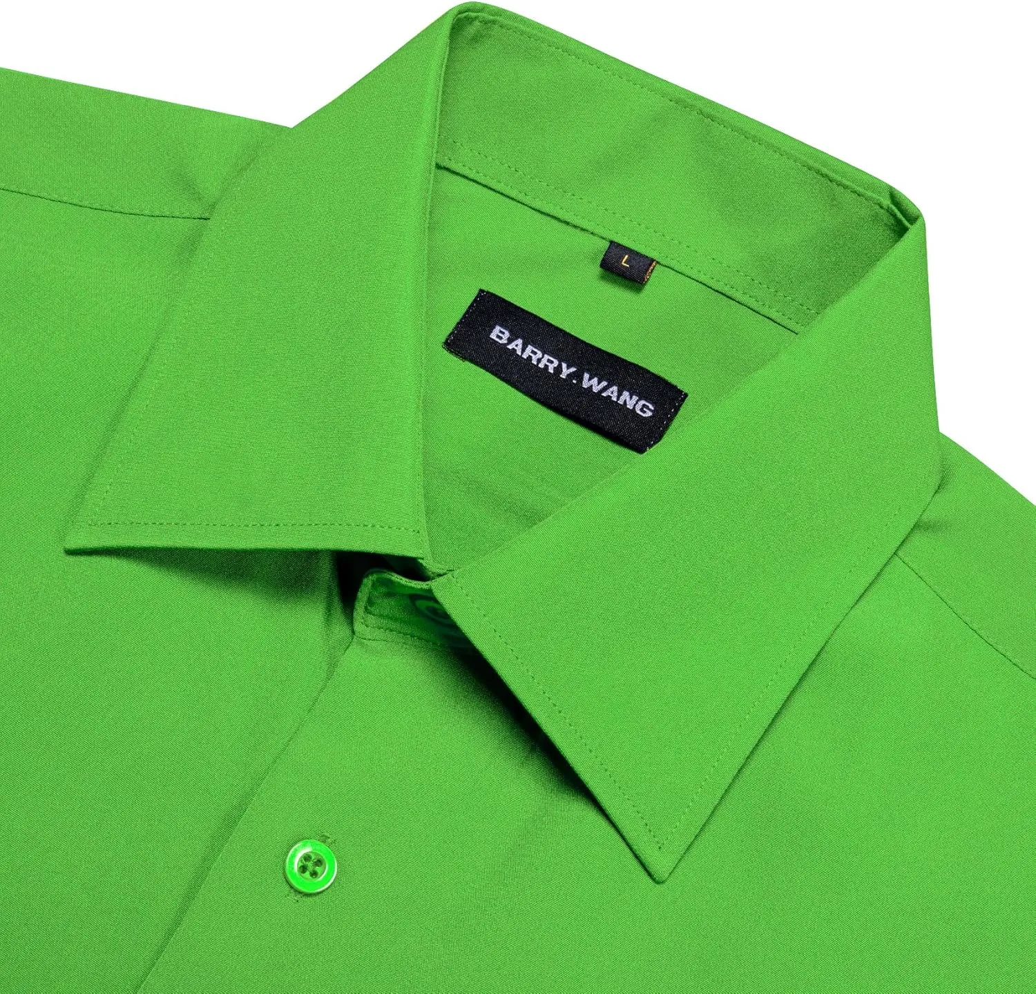 Barry.Wang Mens Stretch Dress Shirts Solid Long Sleeve Button Down Shirts Formal Casual Business Prom Party Wedding