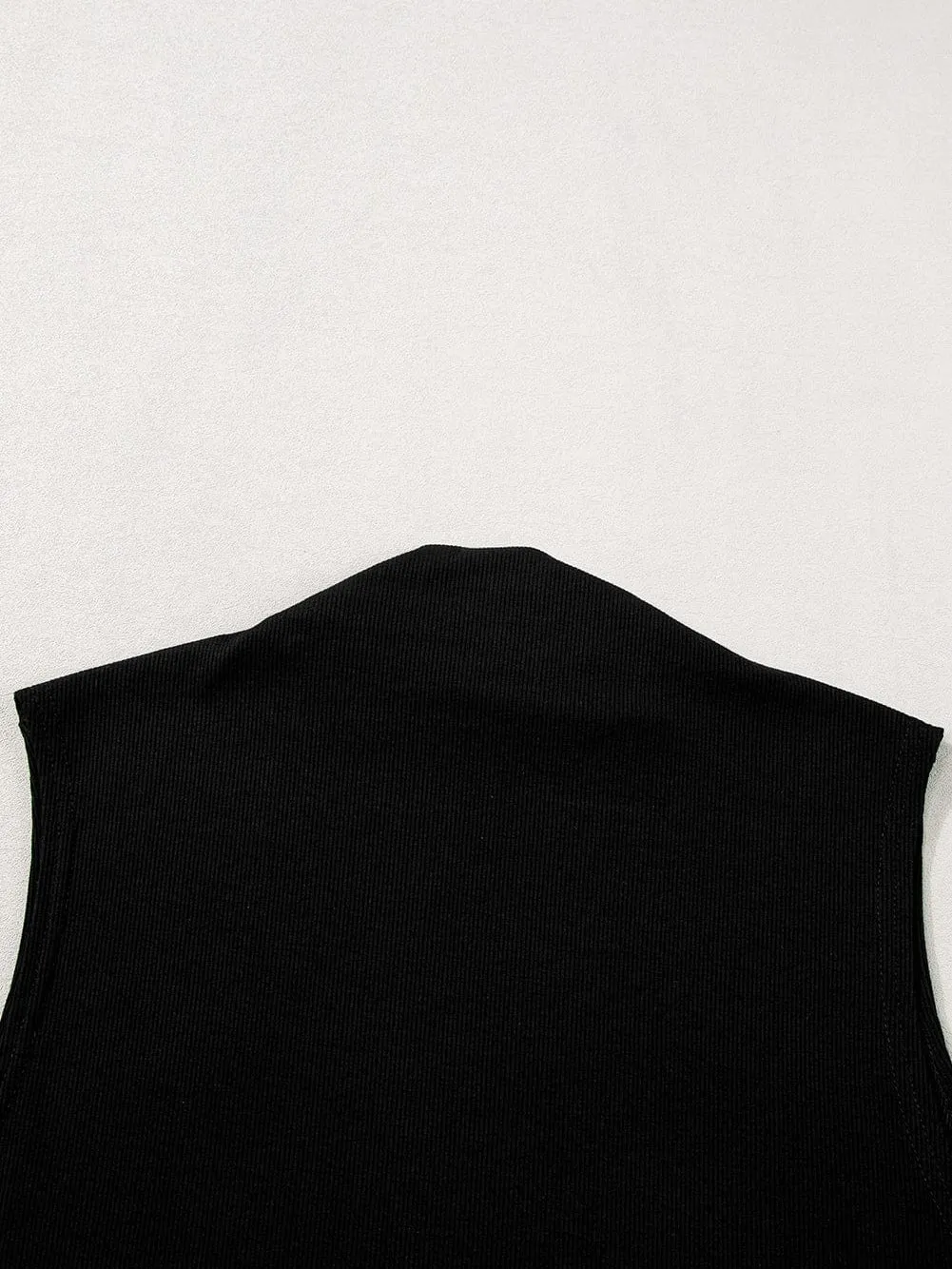 Basic Sleeveless Mock Neck