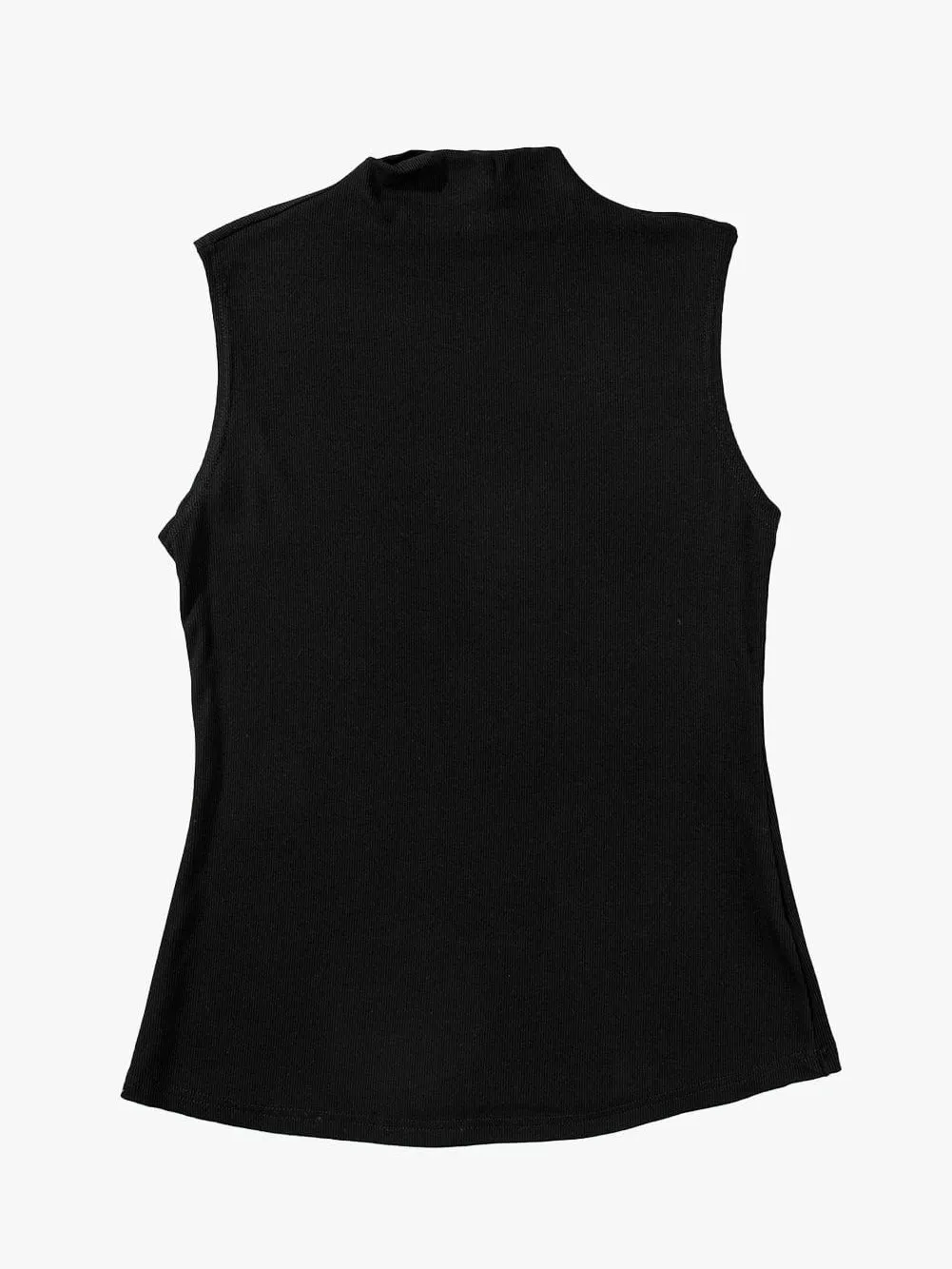Basic Sleeveless Mock Neck