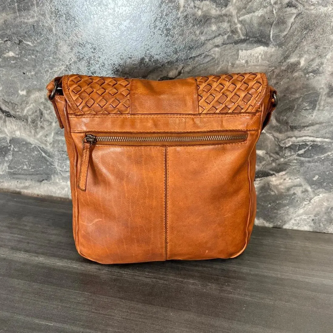 Basket Weave Pattern Crossbody Bag