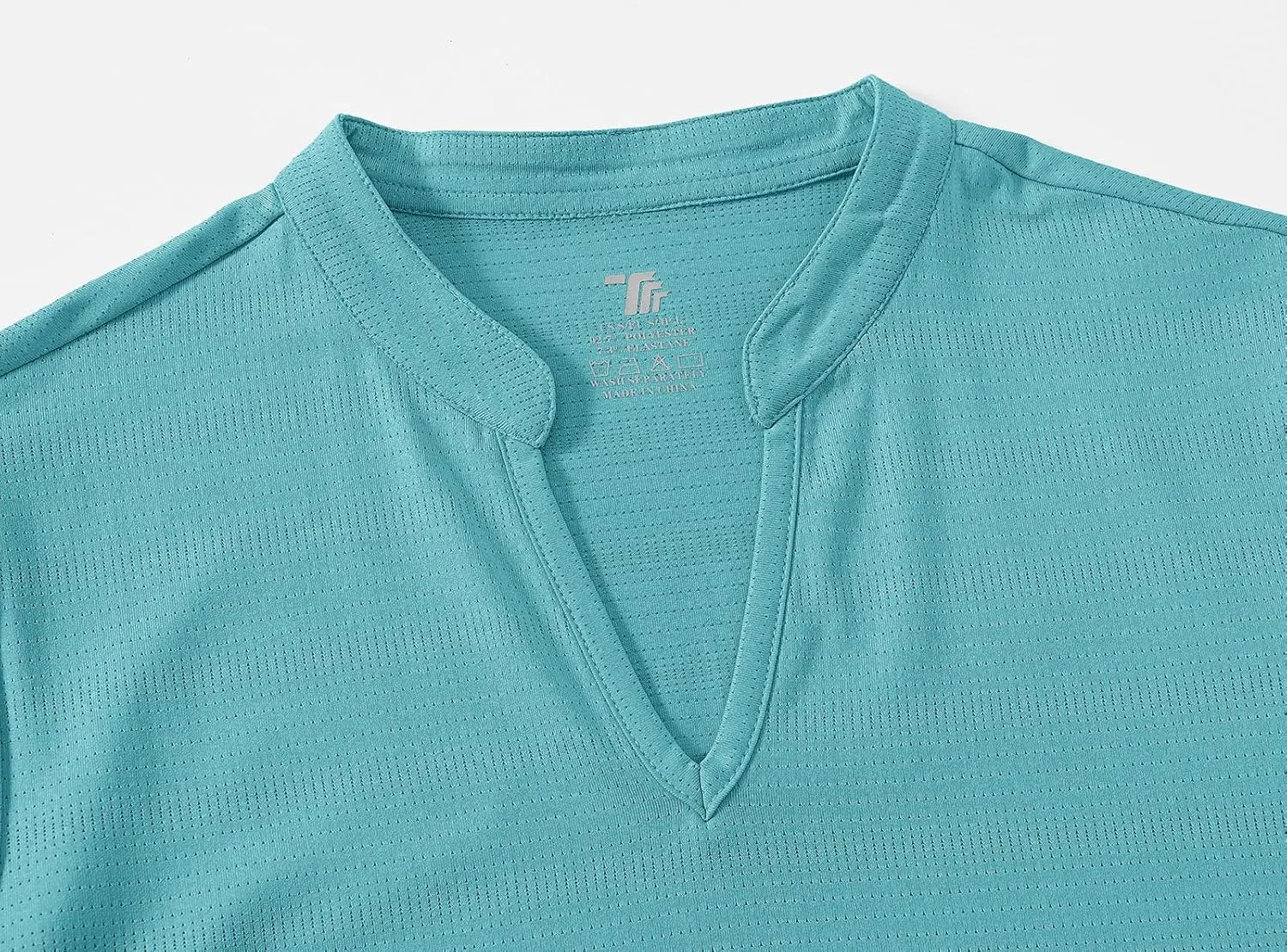 BASUDAM Women's Golf Polo Shirts V-Neck Short Sleeve Collarless Tennis Running T-Shirts Quick Dry