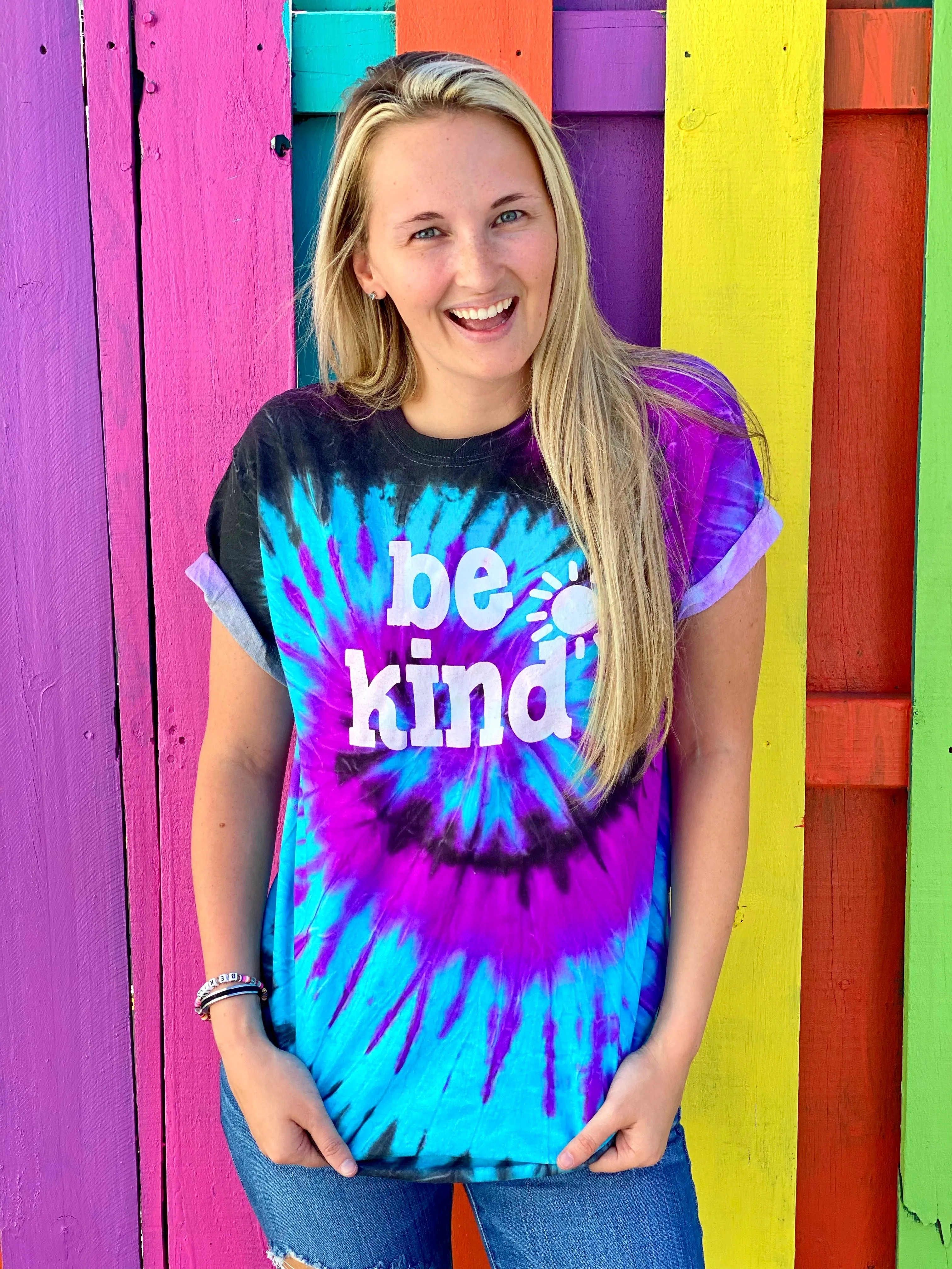 Be Kind Turquoise Swirl Tee - Limited Edition