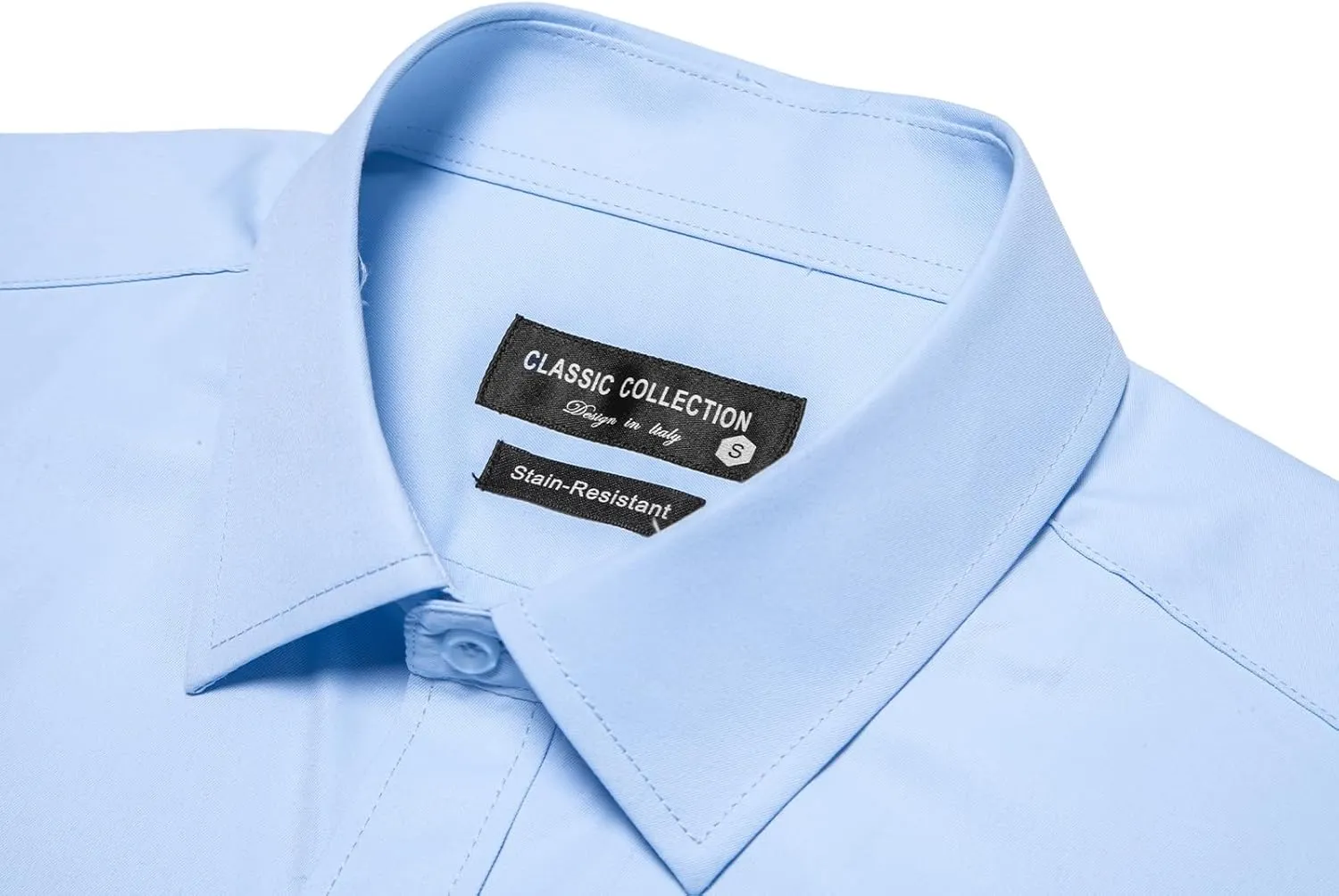 BEILU Men's Stain Shield Short Sleeve Slim Fit Formal Dress Shirts Business Casual Button Down Shirts