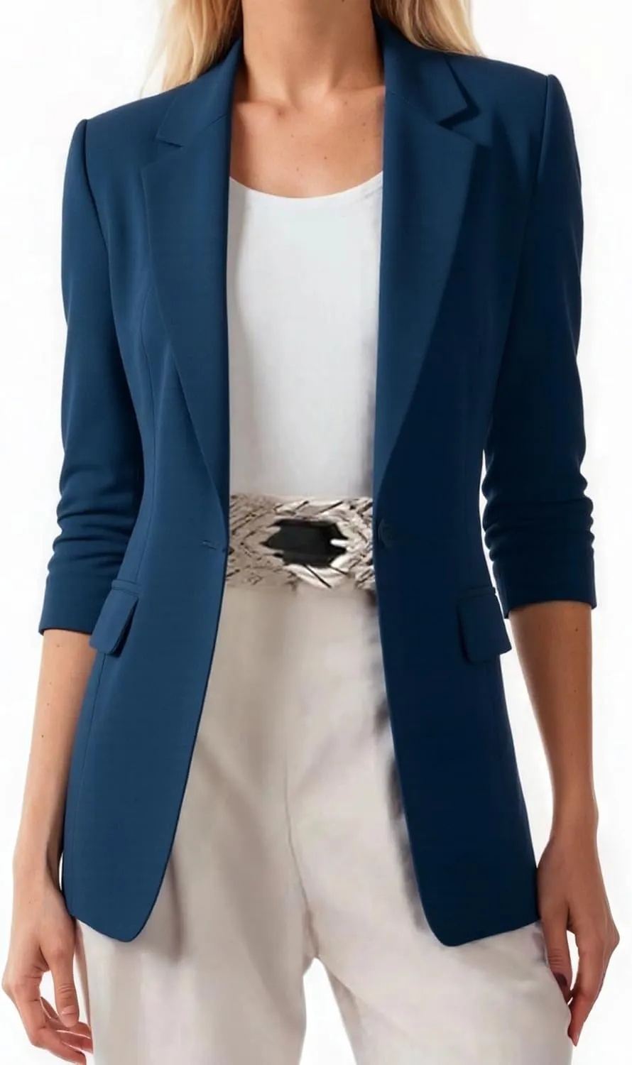 Beninos Womens Long Sleeve Blazers Business Casual Solid Lightweight Suit Jacket Office Blazer