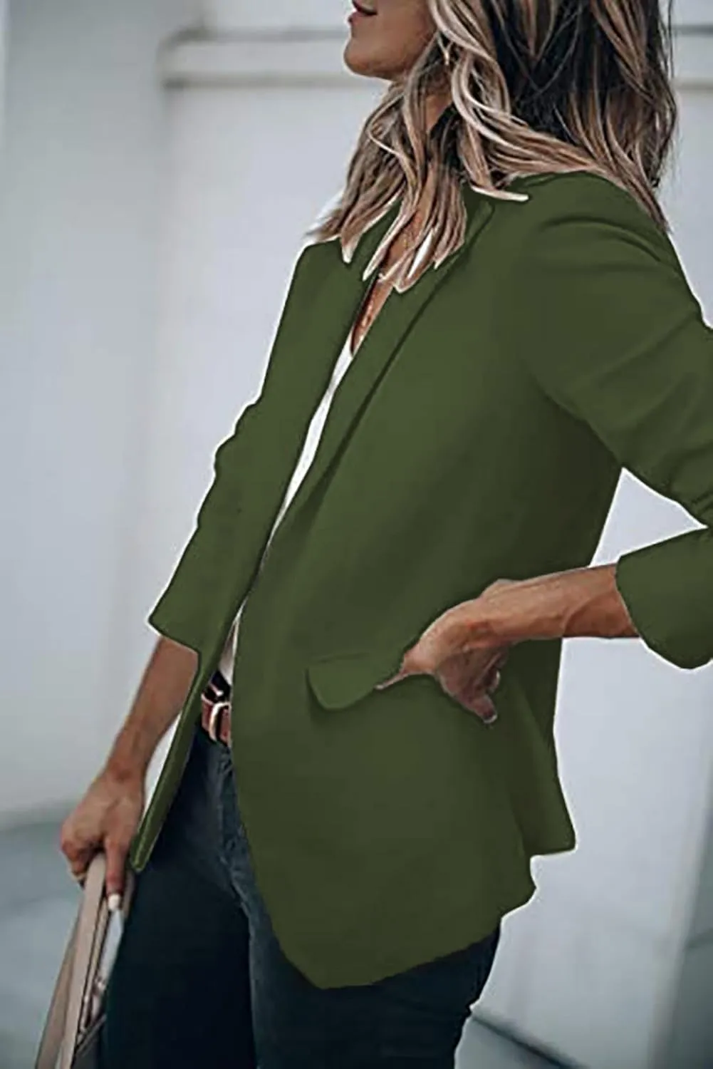 Blazers for Women Business Casual Blazers Open Front Long Sleeve Work Office Suit Jackets Fall Outerwear with Pockets