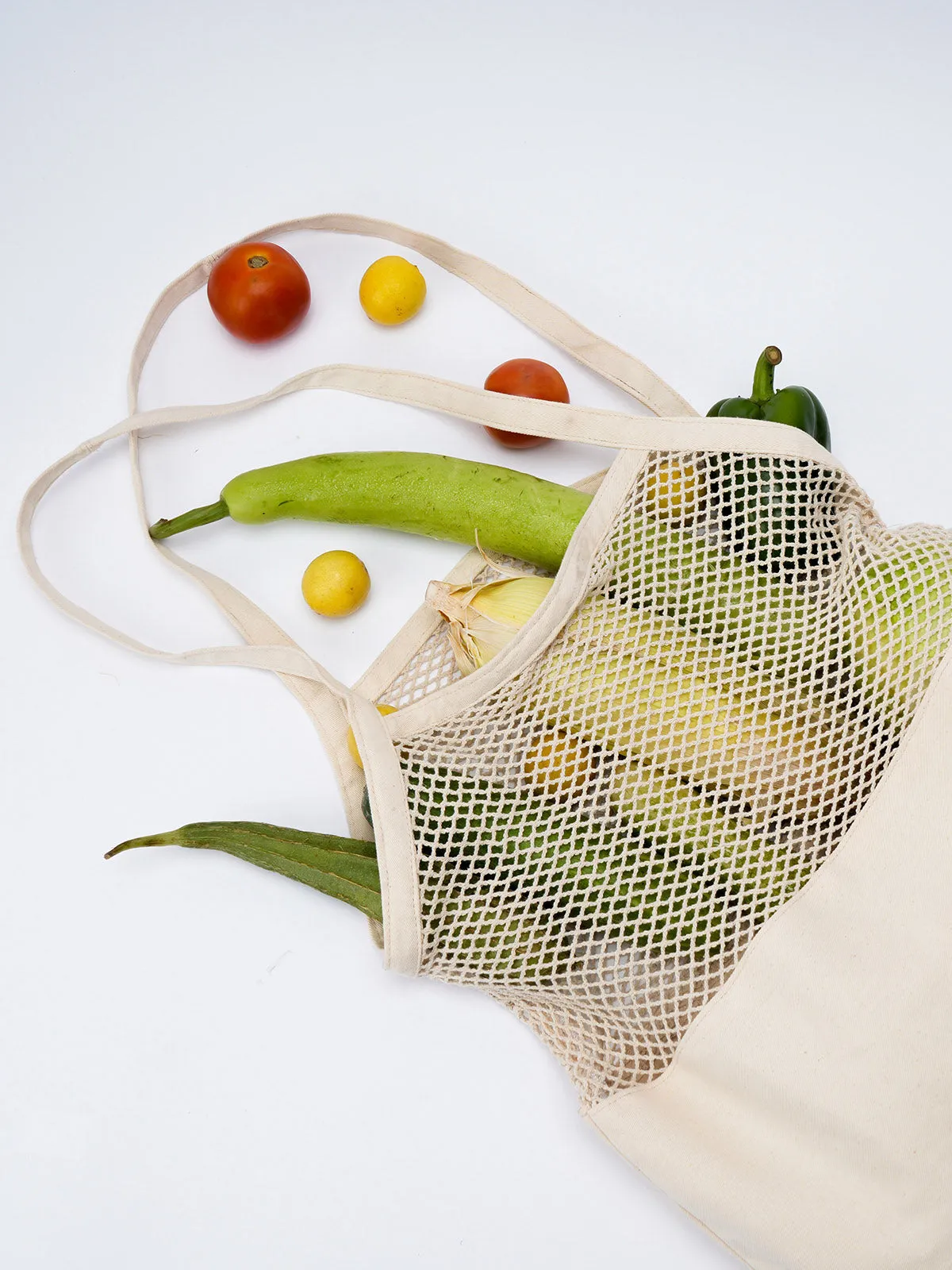 Blended Mesh Grocery Bag Off White
