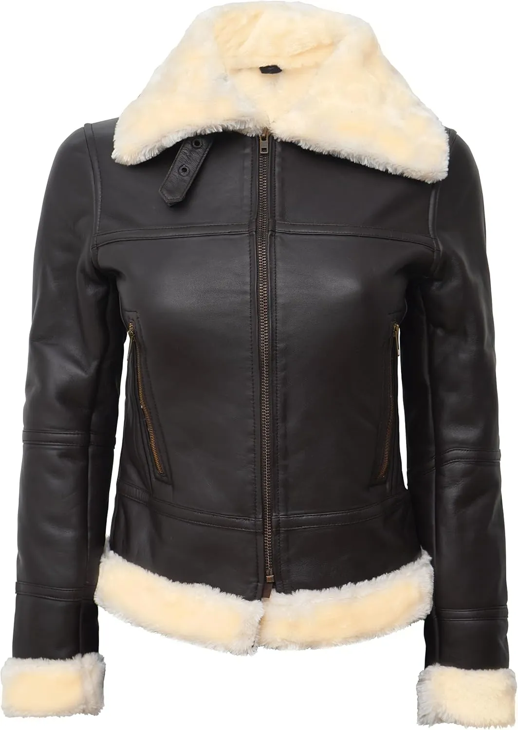 Blingsoul Womens Leather Jacket - Real Leather Winter Jackets for Women