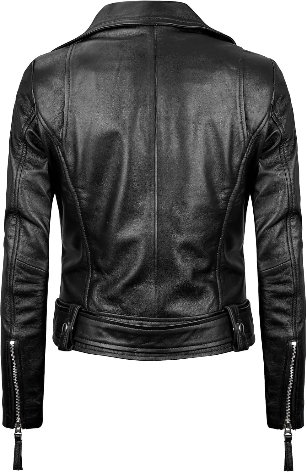 Blingsoul Womens Real Leather Jacket - Asymmetrical Leather Jackets for Women