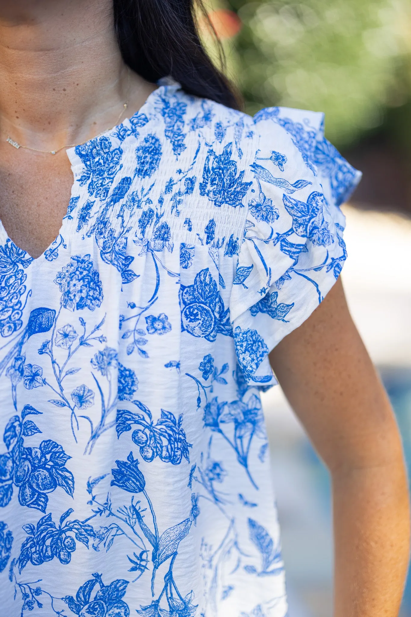 Blissfully Blue Floral Top